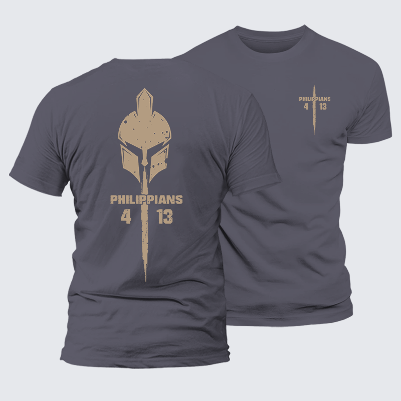 Philippians 4:13 Jesus God Christian Premium Mercerized Cotton Tee