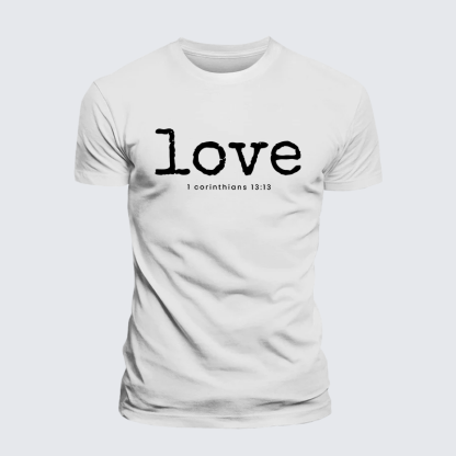 Love 1 Corinthians 13:13 Jesus God Christian Premium Mercerized Cotton Tee