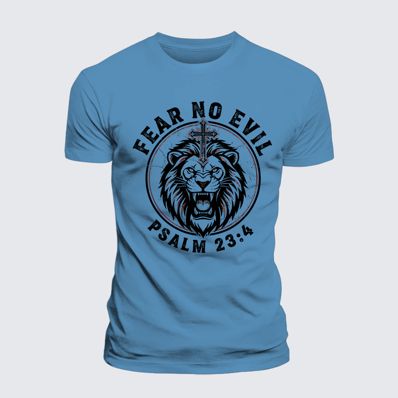 Fear No Evil Jesus God Christian Premium Mercerized Cotton Tee