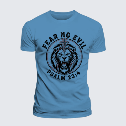 Fear No Evil Jesus God Christian Premium Mercerized Cotton Tee
