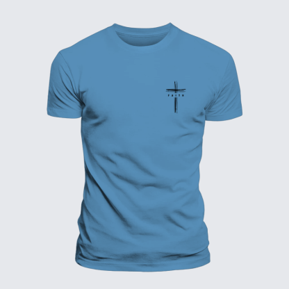 Faith Cross Jesus God Christian Premium Mercerized Cotton Tee