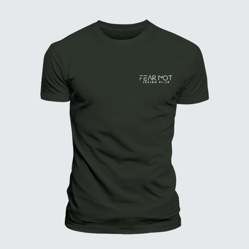 Fear Not Isaiah 41:10 Jesus God Christian Premium Mercerized Cotton Tee