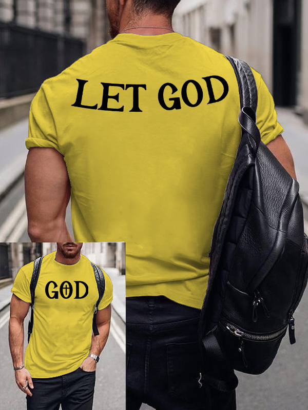 Let God Let Go Cross Christian Cotton T-Shirt