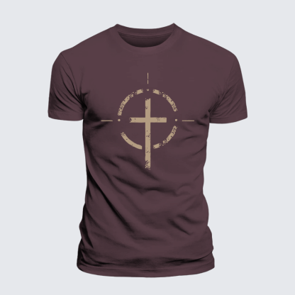 On Target With God Jesus God Christian Premium Mercerized Cotton Tee