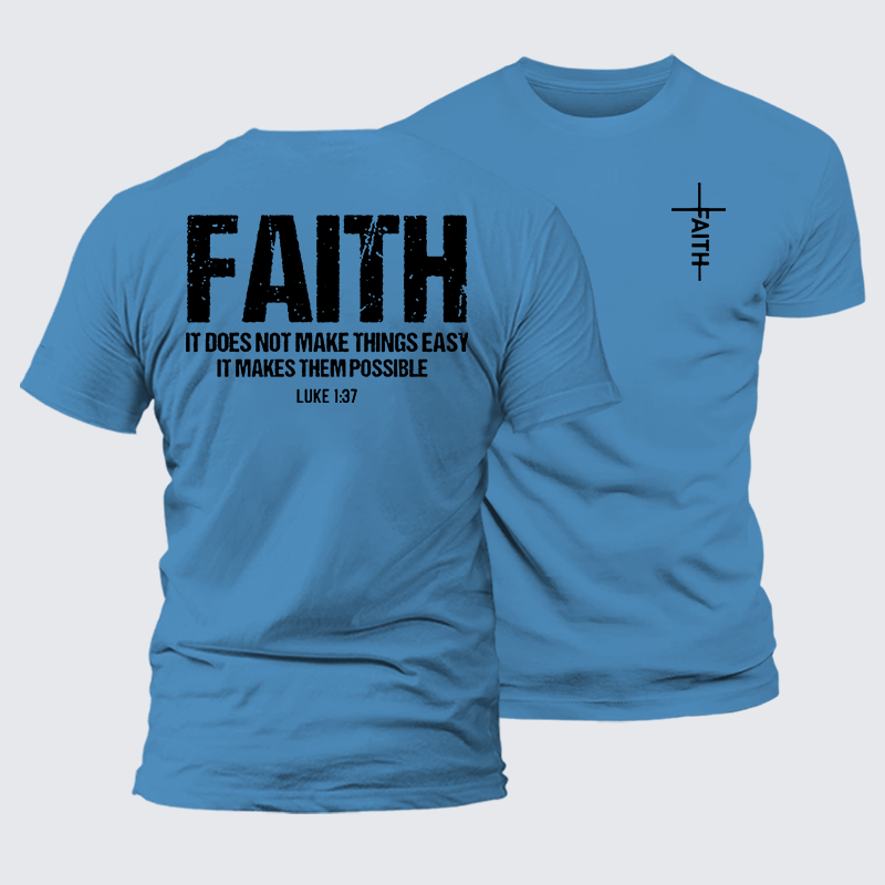 Faith Jesus God Christian Premium Mercerized Cotton Tee