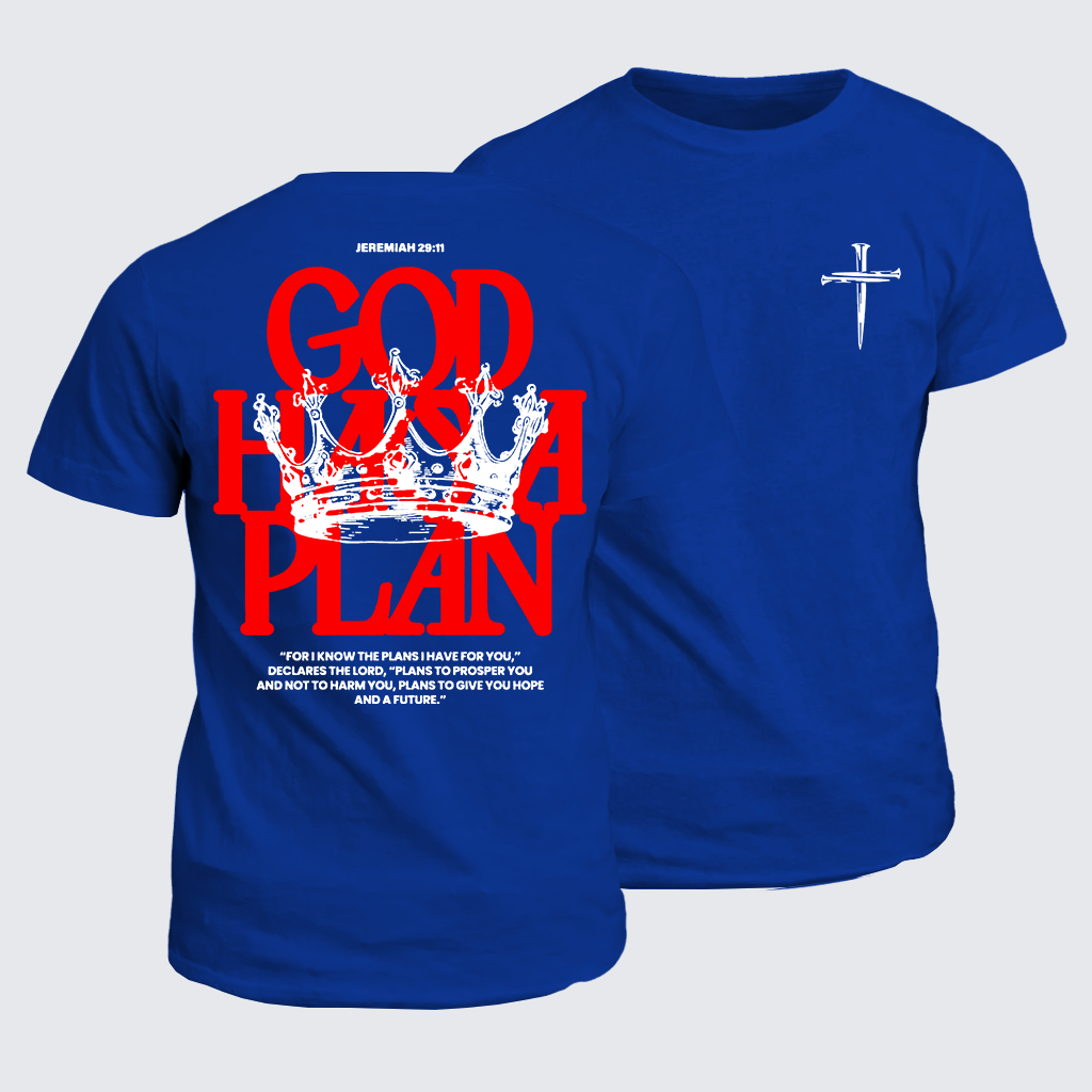 God Has A Plan Jesus God Christian Cotton T-Shirt