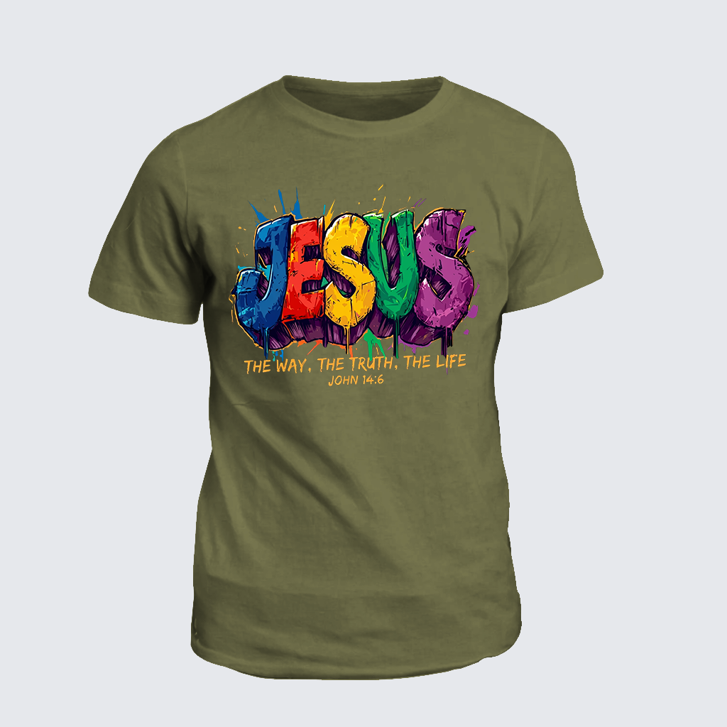 Jesus The Way The Truth The Life Jesus God Christian Cotton T-Shirt