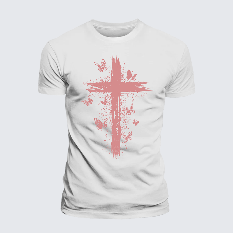 Butterfly Jesus God Christian Premium Mercerized Cotton Tee
