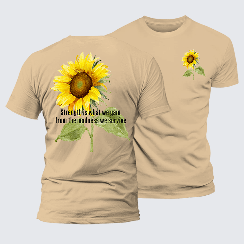 Strength Is What We Gain Jesus God Christian Premium Mercerized Cotton Tee