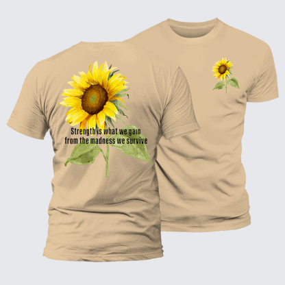 Strength Is What We Gain Jesus God Christian Premium Mercerized Cotton Tee