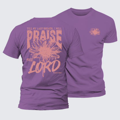 Praise The Lord Jesus God Christian Premium Mercerized Cotton Tee