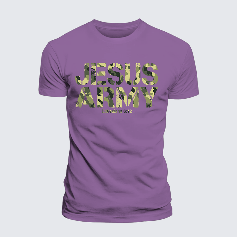 Jesus Army Jesus God Christian Premium Mercerized Cotton Tee