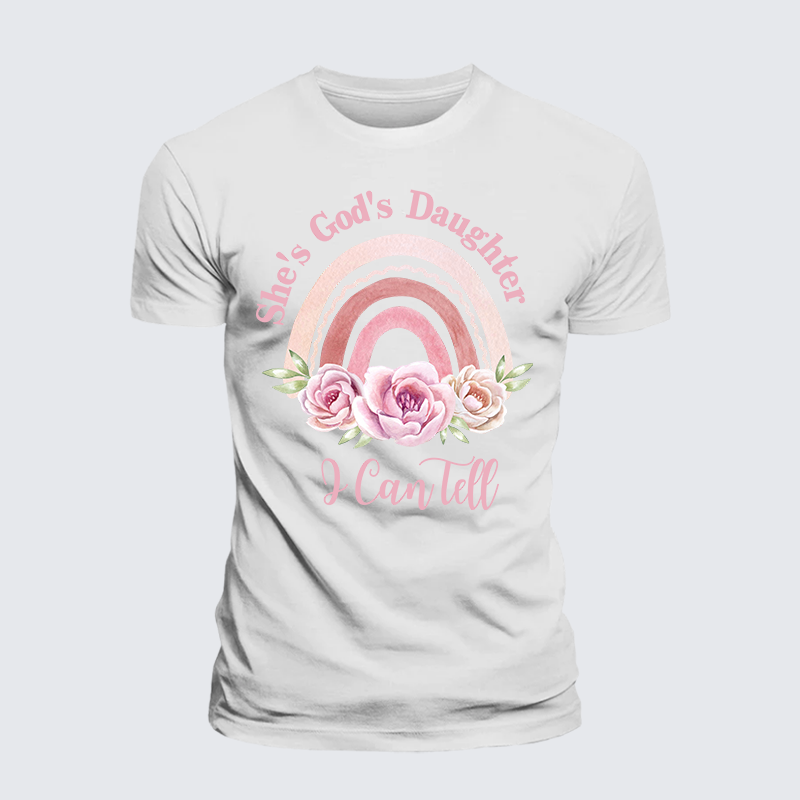 She's God's Daughter I Can Tell Jesus God Christian Premium Mercerized Cotton Tee
