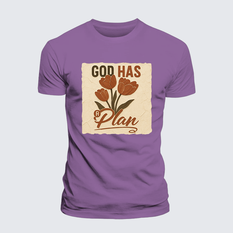 God Has A Plan Jesus God Christian Premium Mercerized Cotton Tee