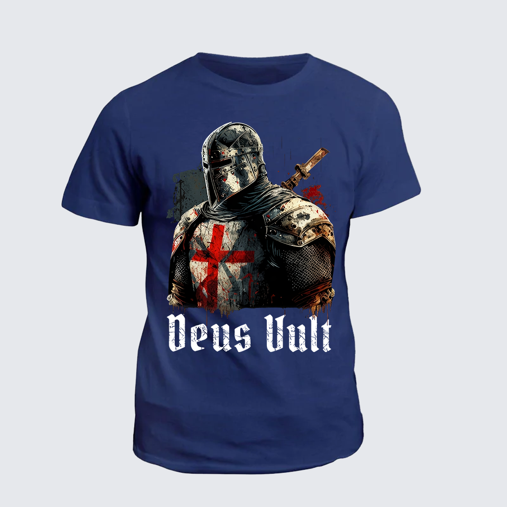 Deus Vult Jesus God Christian Cotton T-Shirt
