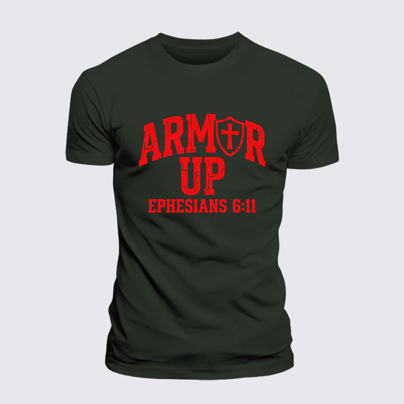 Armor Up Jesus God Christian Premium Mercerized Cotton Tee