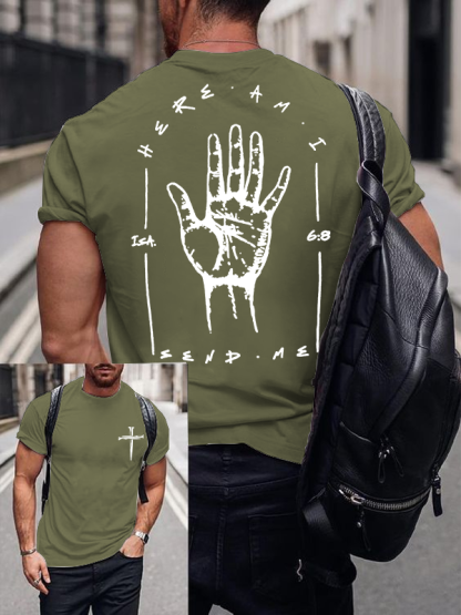 Here I Am Send Me - Bible Verse Isaiah 6:8 Jesus God Christian Cotton T-Shirt