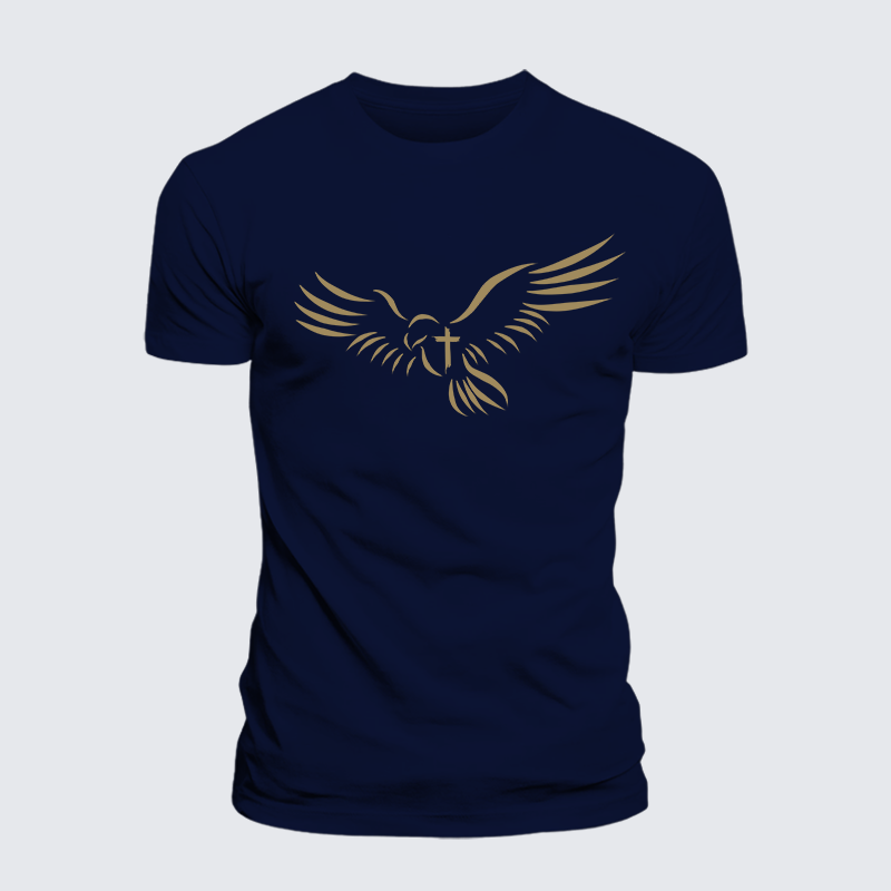 Wings Like Eagles Jesus God Christian Cotton T-Shirt