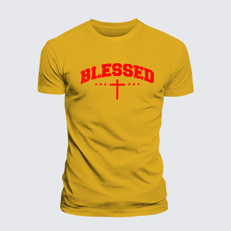 Blessed Cross Jesus God Christian Premium Mercerized Cotton Tee