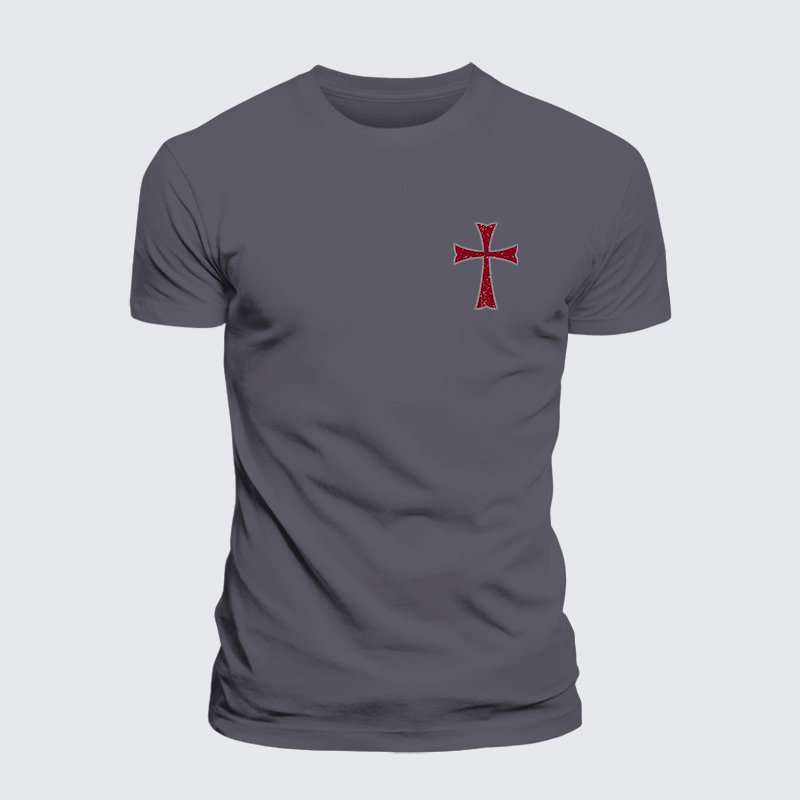 Knights Templar Crusader Cross Jesus God Christian Premium Mercerized Cotton Tee