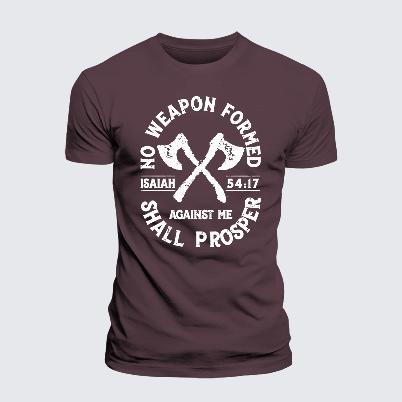 No Weapon Formed Shall Prosper - Isaiah 54:17  Jesus God Christian Premium Mercerized Cotton Tee