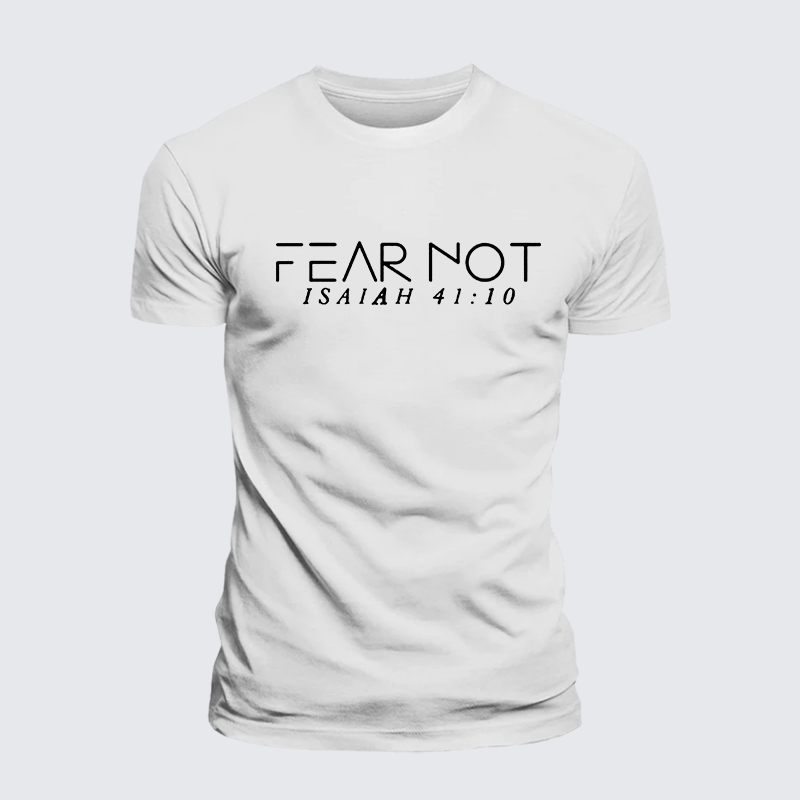 Fear Not Isaiah 41:10 Jesus God Christian Premium Mercerized Cotton Tee