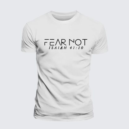 Fear Not Isaiah 41:10 Jesus God Christian Premium Mercerized Cotton Tee