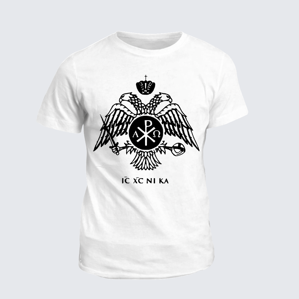 ICXCNIKA Orthodox Byzantine Eagle Jesus God Christian Cotton T-Shirt