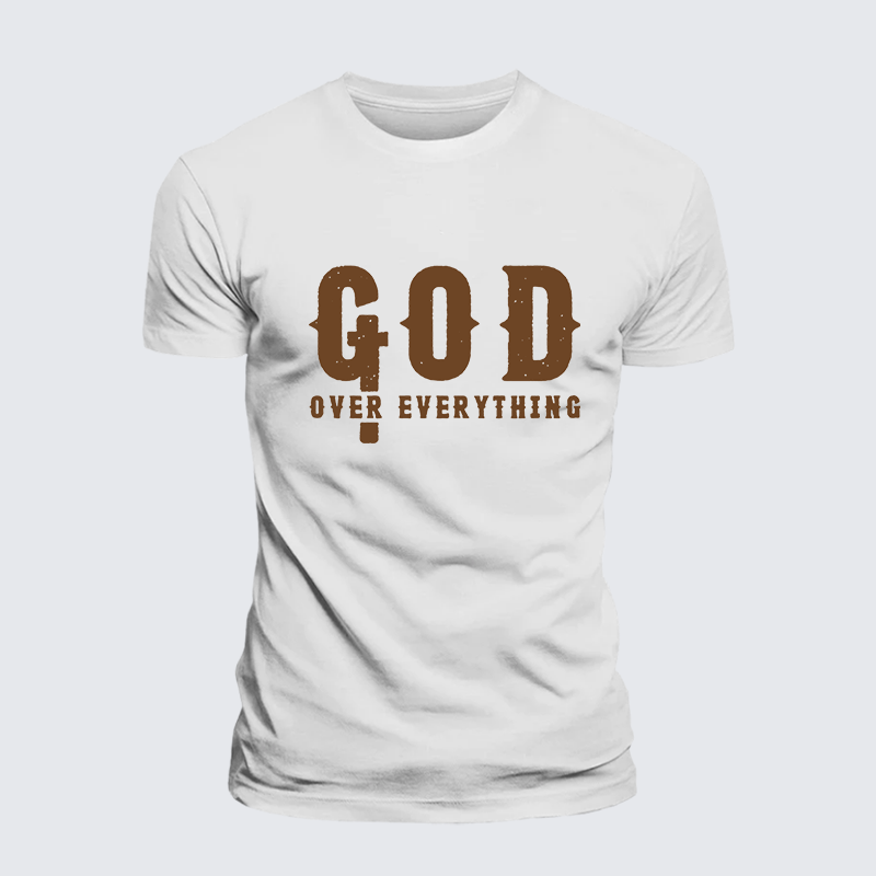 God over Everything Jesus God Christian Premium Mercerized Cotton Tee