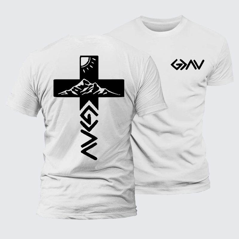 God is Greater than the Highs & Lows Jesus God Christian Premium Mercerized Cotton Tee