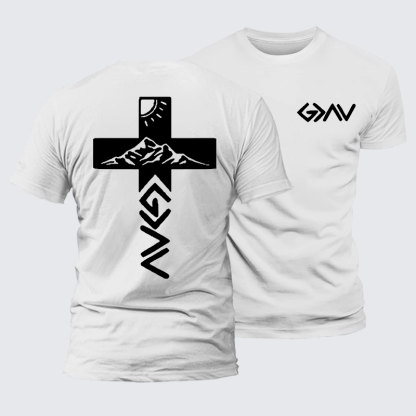 God is Greater than the Highs & Lows Jesus God Christian Premium Mercerized Cotton Tee