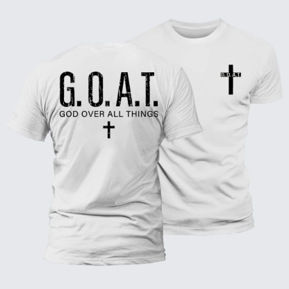 God over All Things Jesus God Christian Premium Mercerized Cotton Tee