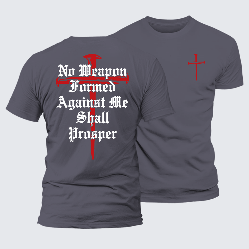 No Weapon Formed Against Me Shall Prosper Jesus God Christian Premium Mercerized Cotton Tee