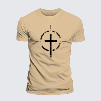 On Target With God Jesus God Christian Premium Mercerized Cotton Tee