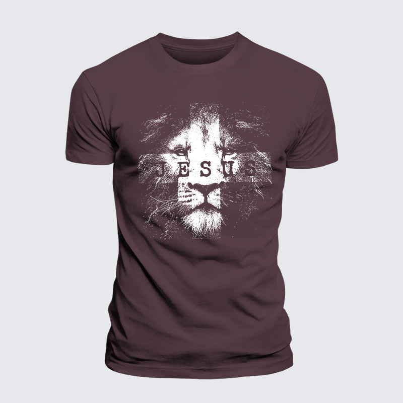 Jesus Lion Jesus God Christian Premium Mercerized Cotton Tee