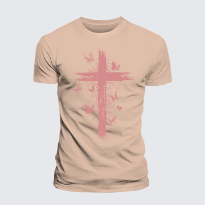 Butterfly Jesus God Christian Premium Mercerized Cotton Tee