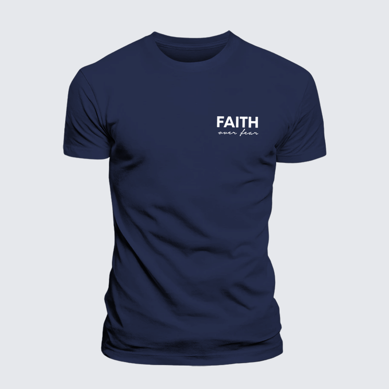 Faith over Fear Jesus God Christian Premium Mercerized Cotton Tee