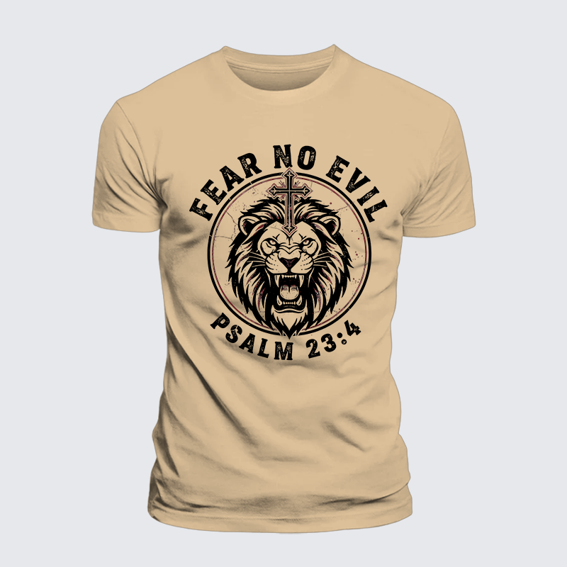 Fear No Evil Jesus God Christian Premium Mercerized Cotton Tee