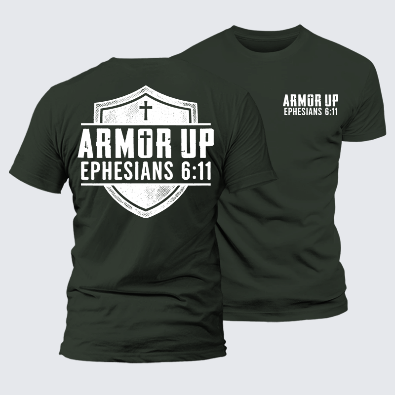 Armor Up Jesus God Christian Premium Mercerized Cotton Tee