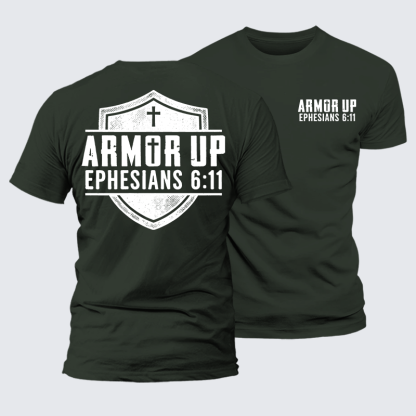 Armor Up Jesus God Christian Premium Mercerized Cotton Tee