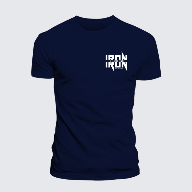 IRON SHARPENS IRON Proverbs 27:17 Jesus God Christian Cotton T-Shirt