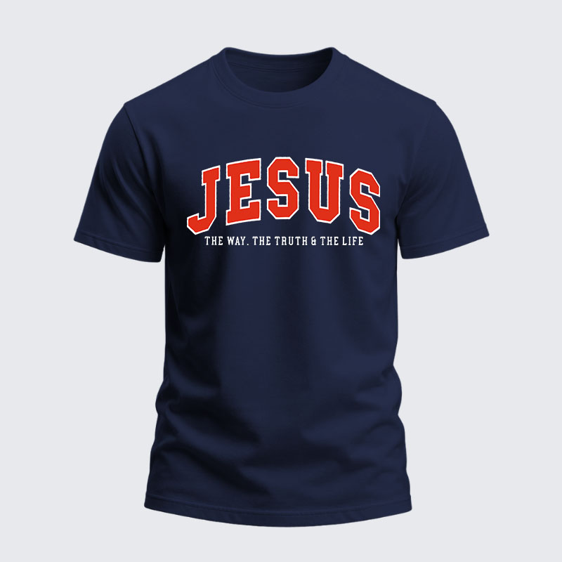 Heavyweight Cotton Tee - Jesus The Way The Truth And The Life