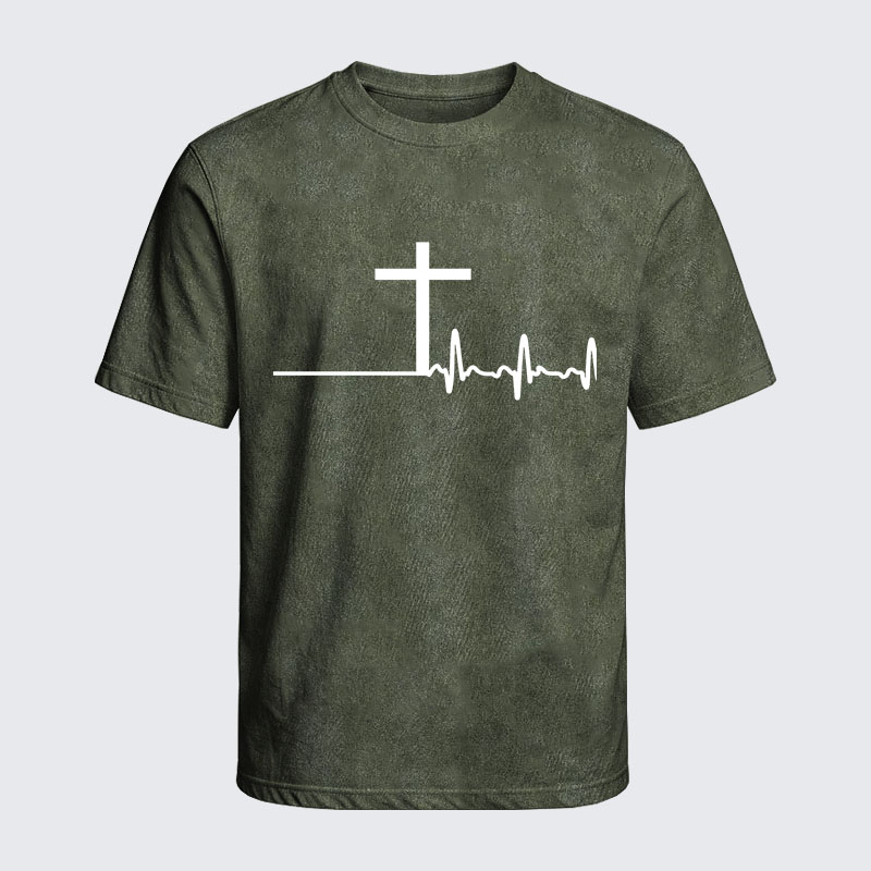 Washed T-Shirt - ECG Cross