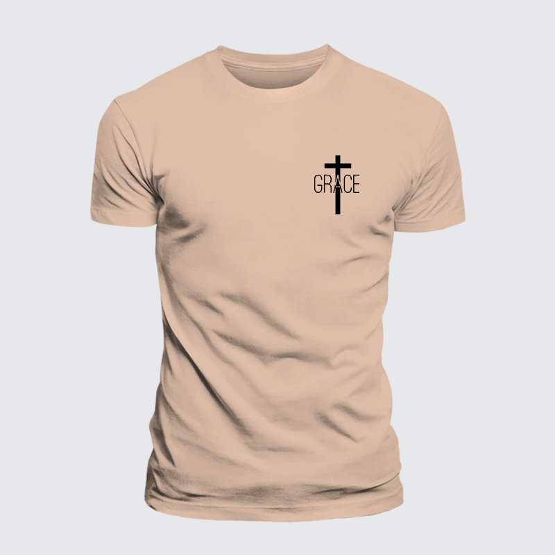 Grace Cross Jesus God Christian Premium Mercerized Cotton Tee
