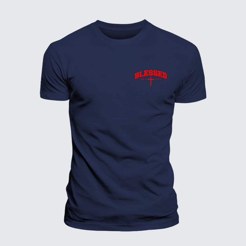 Blessed Cross Jesus God Christian Premium Mercerized Cotton Tee
