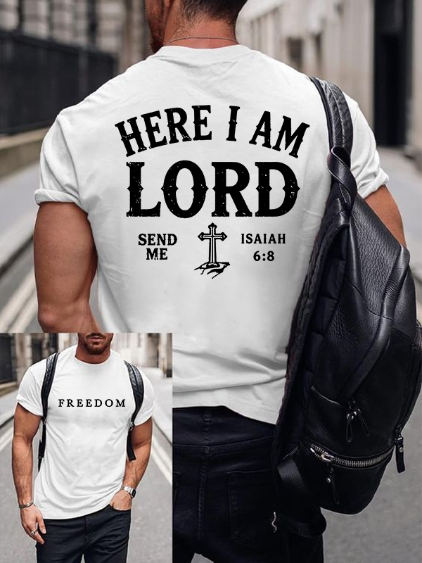Send Me Isaiah 6:8 Jesus God Christian Cotton T-Shirt