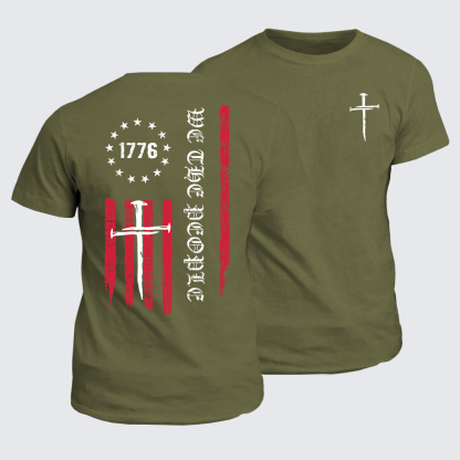 We The People  Flag Cross Jesus God Christian Cotton T-Shirt