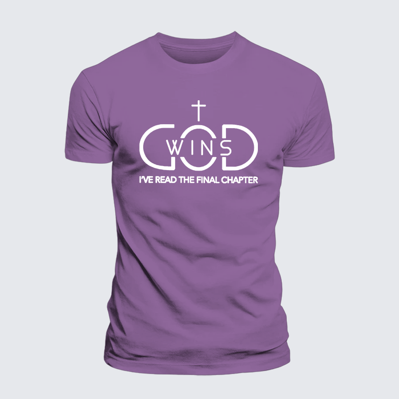 God Wins Jesus God Christian Premium Mercerized Cotton Tee