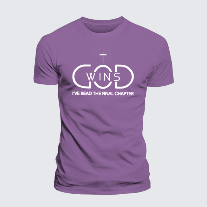 God Wins Jesus God Christian Premium Mercerized Cotton Tee