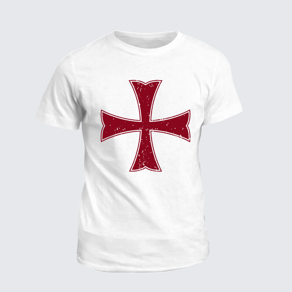 Knights Templar Crusader Cross Jesus God Christian Cotton T-Shirt